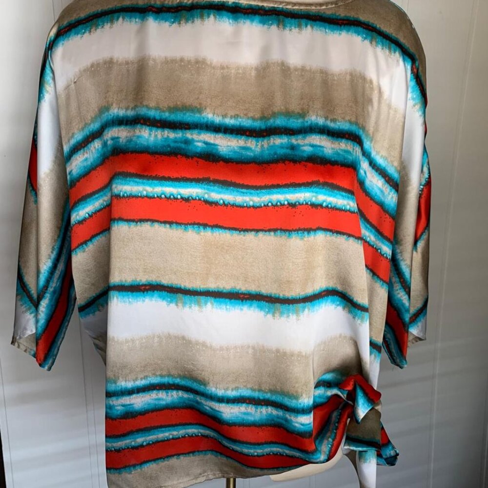 Michael Kors Striped Side-Tie Blouse – Women’s 1X (Plus Size)